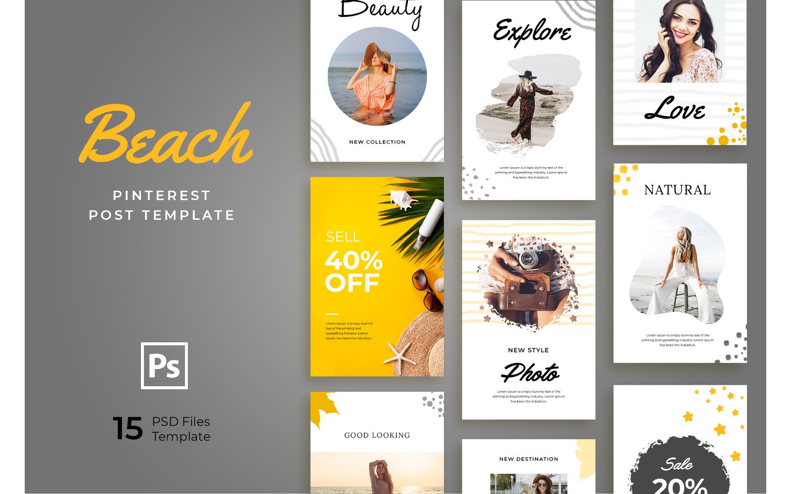 Pinterest Beach Social Media Template