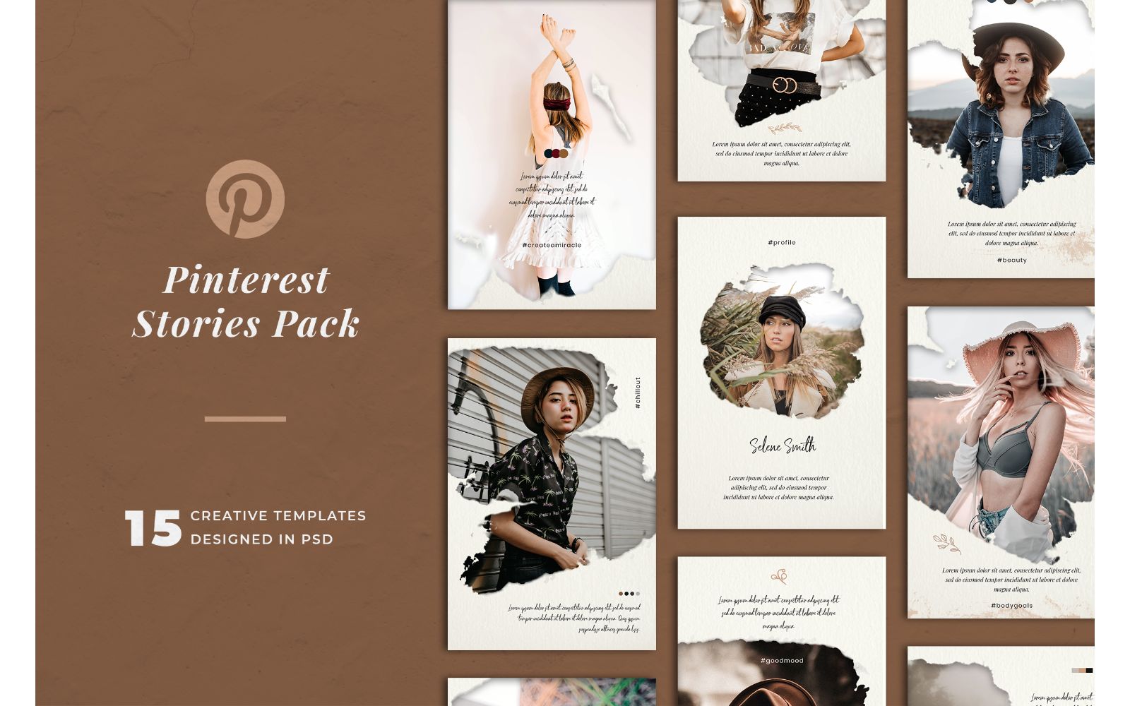 Pinterest Brown Cloth Social Media Template