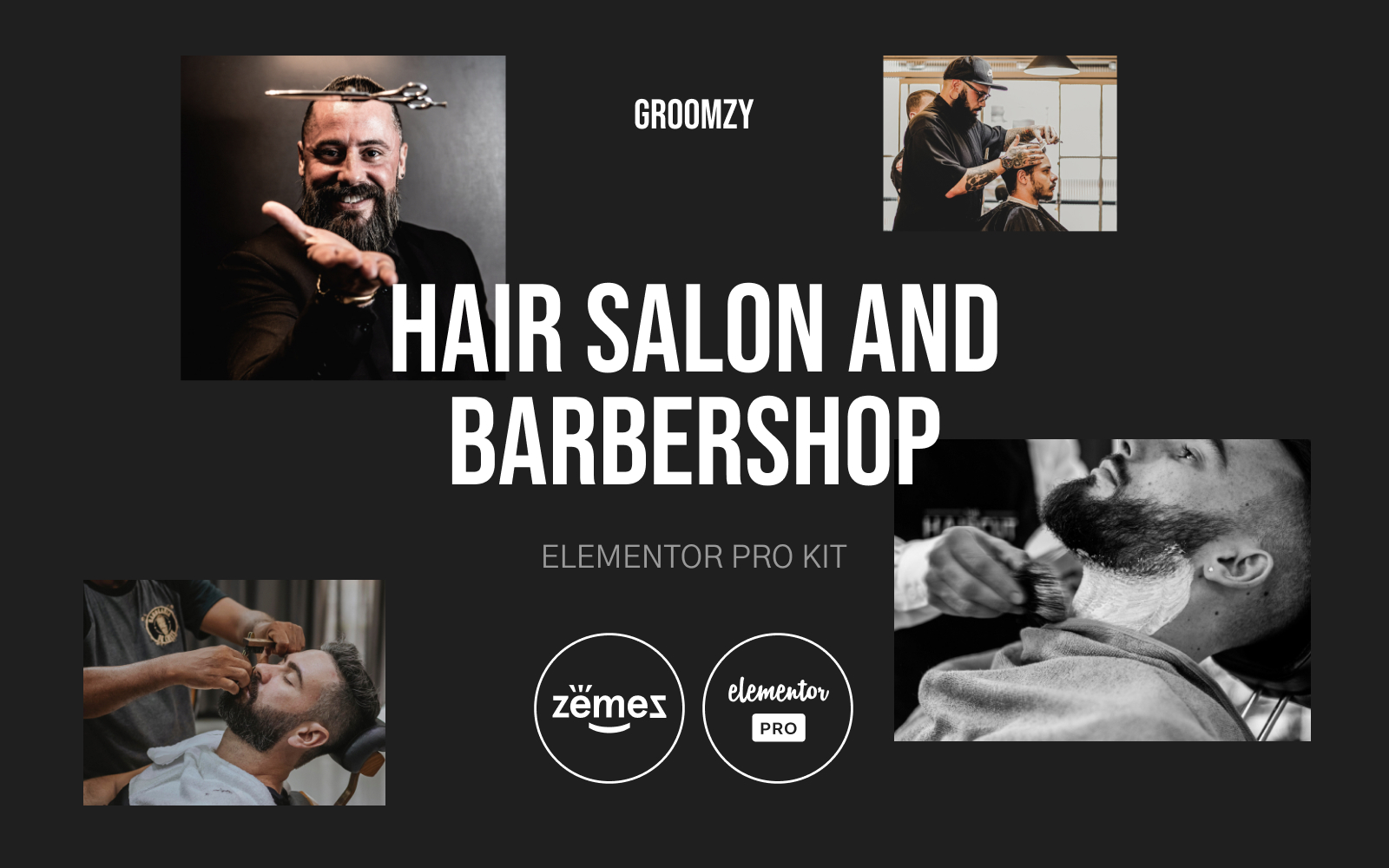 Groomzy - Elementor Pro Hair Salon and Barbershop Kit