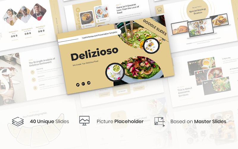 Delizioso – Food & Restaurant Presentation Template Google Slides