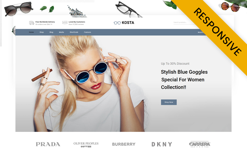 Kosta - Goggles and Eyewear Store Elementor WooCommerce Responsive Theme