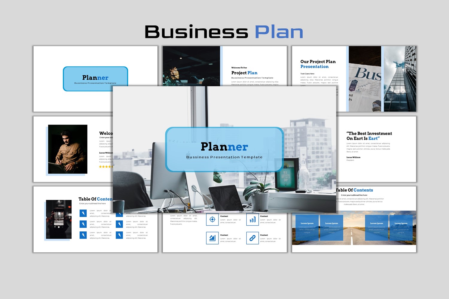 Planner - Creative Business Plan PowerPoint template