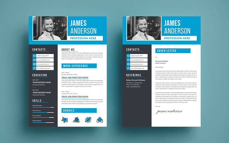 James Cv Cover Letter Resume Template