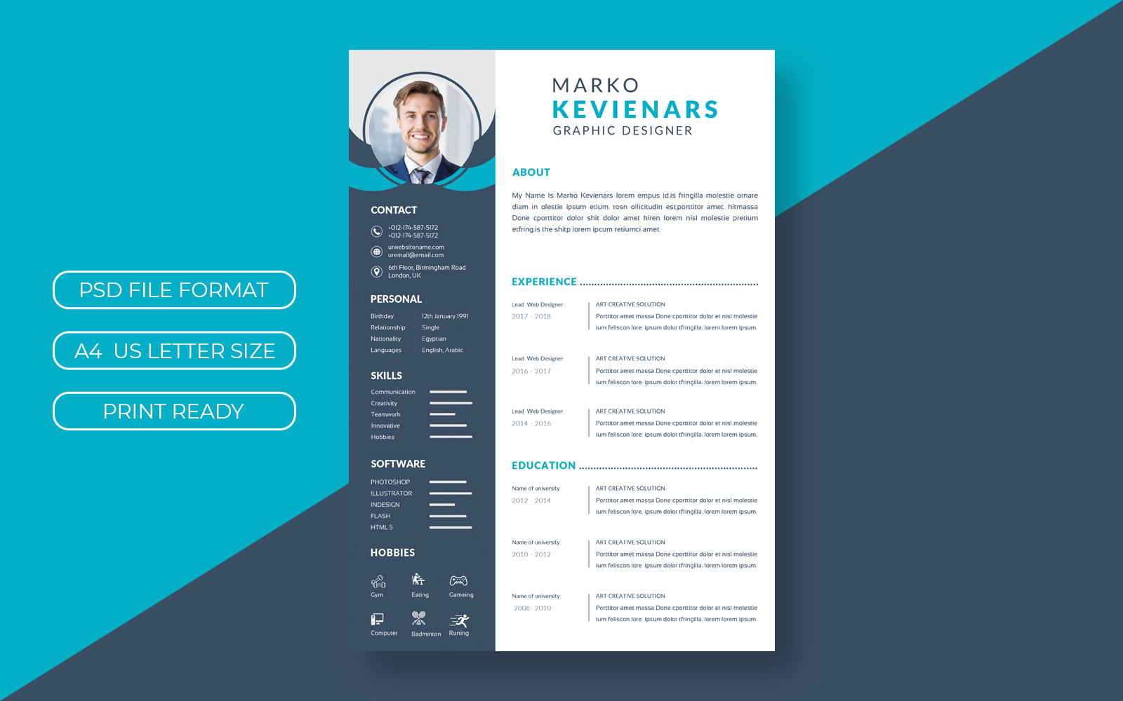 Beautiful CV - Elegant Stylish Theme Resume Template