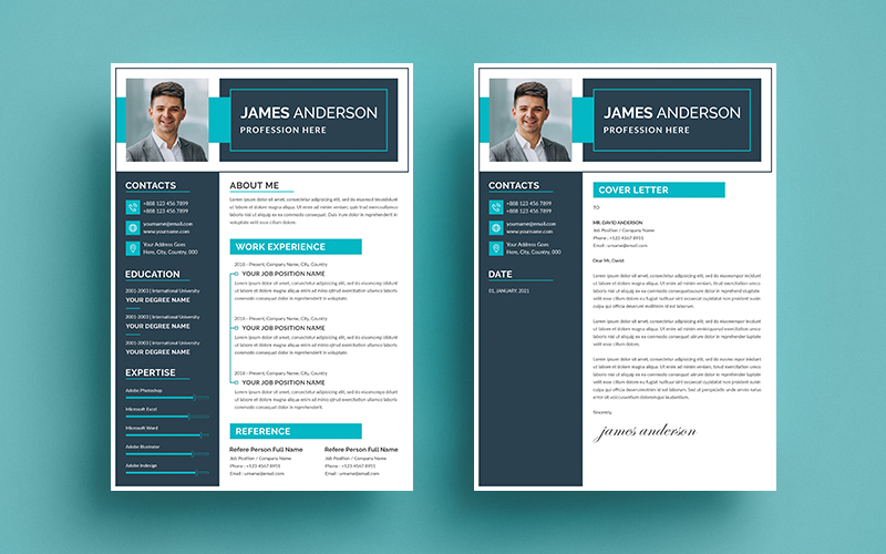 Job CV Cover Letter Resume Template