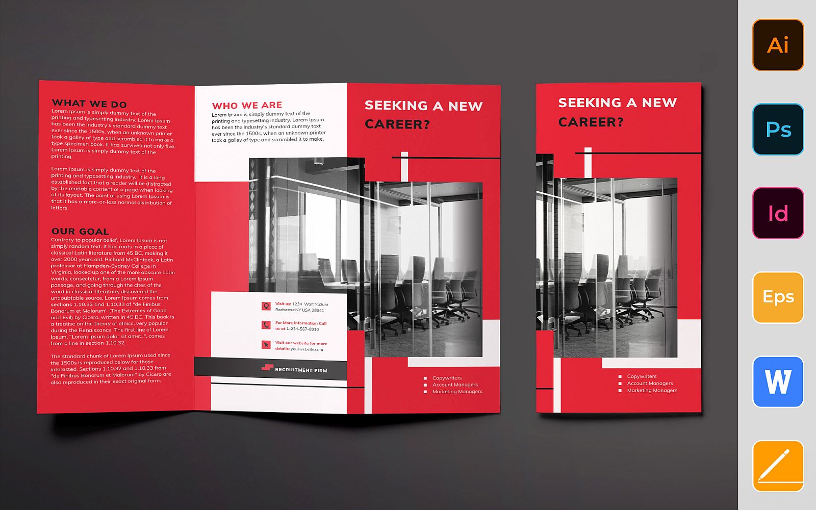 Recruitment Firm Brochure Trifold - Corporate Identity Template