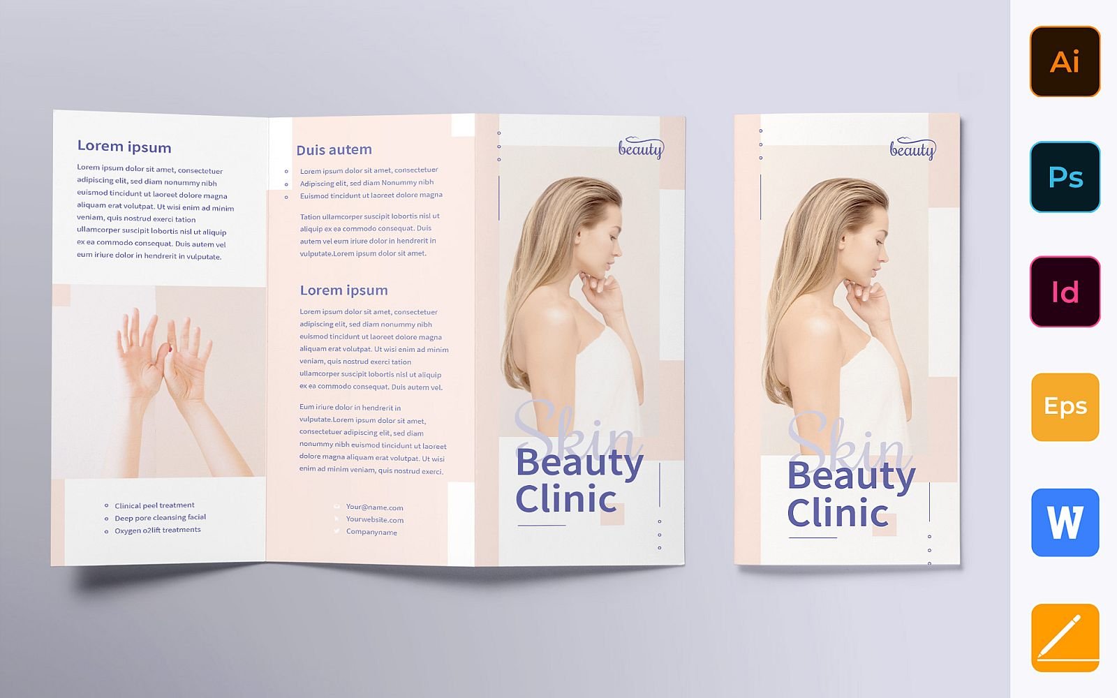 Skin Beauty Clinic Brochure Trifold - Corporate Identity Template