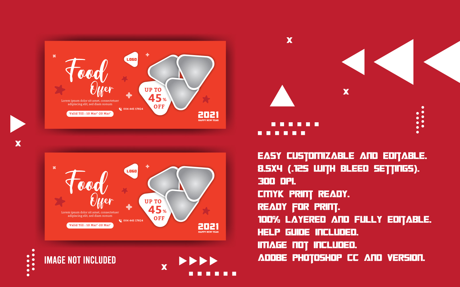 Modern Food Promotional Gift Card - Corporate Identity Template