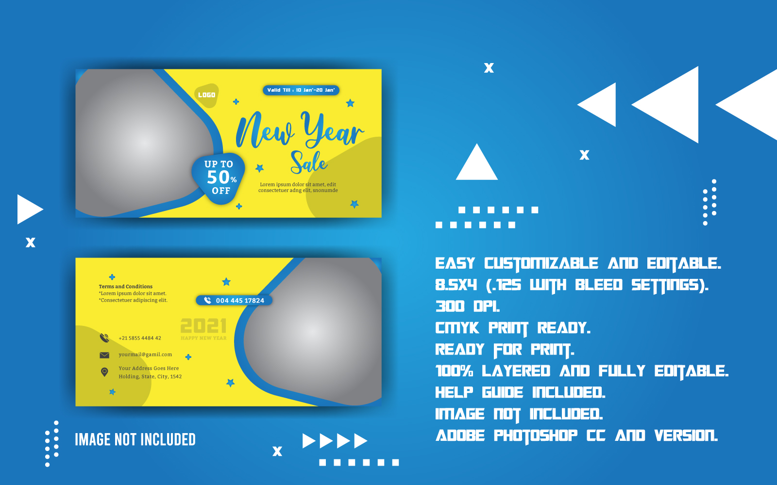 New Year Promotional Sale Voucher - Corporate Identity Template