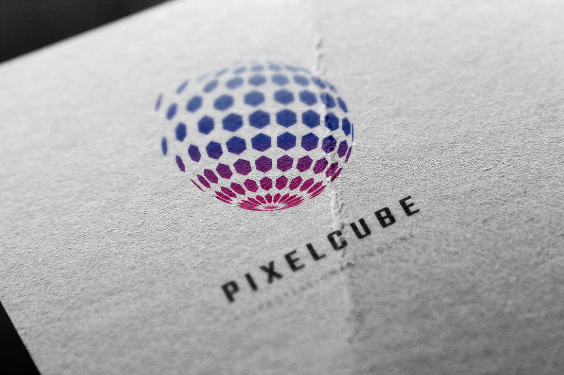 Pixel Cube Polygon Logo Template