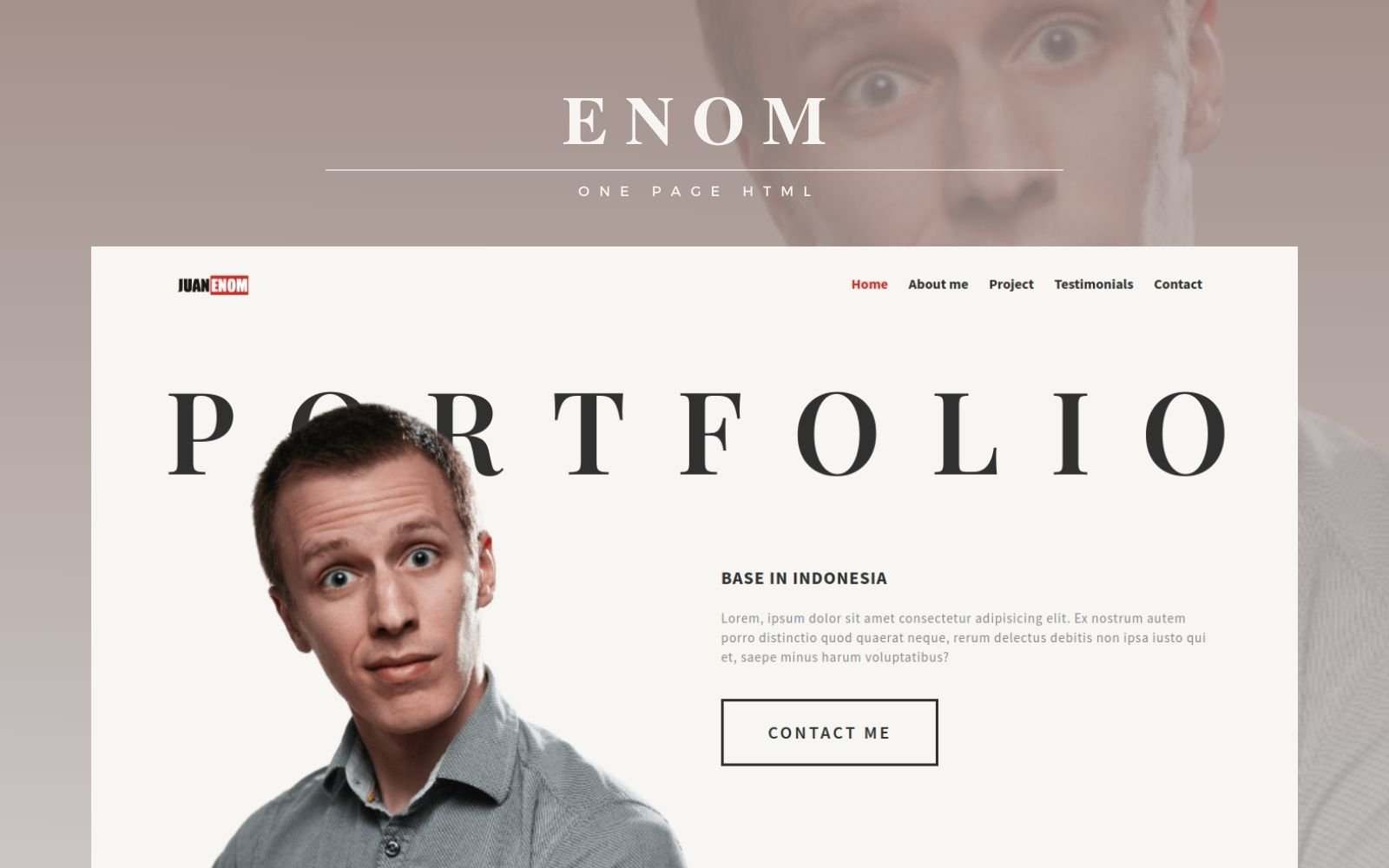 Enom - Personal Multipurpose Portfolio Landing Page Template
