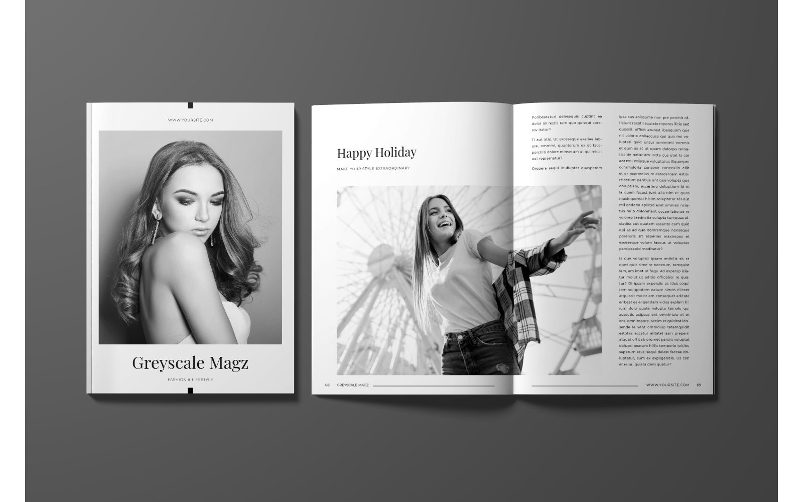 Magazine  Greyscale Magz - Corporate Identity Template