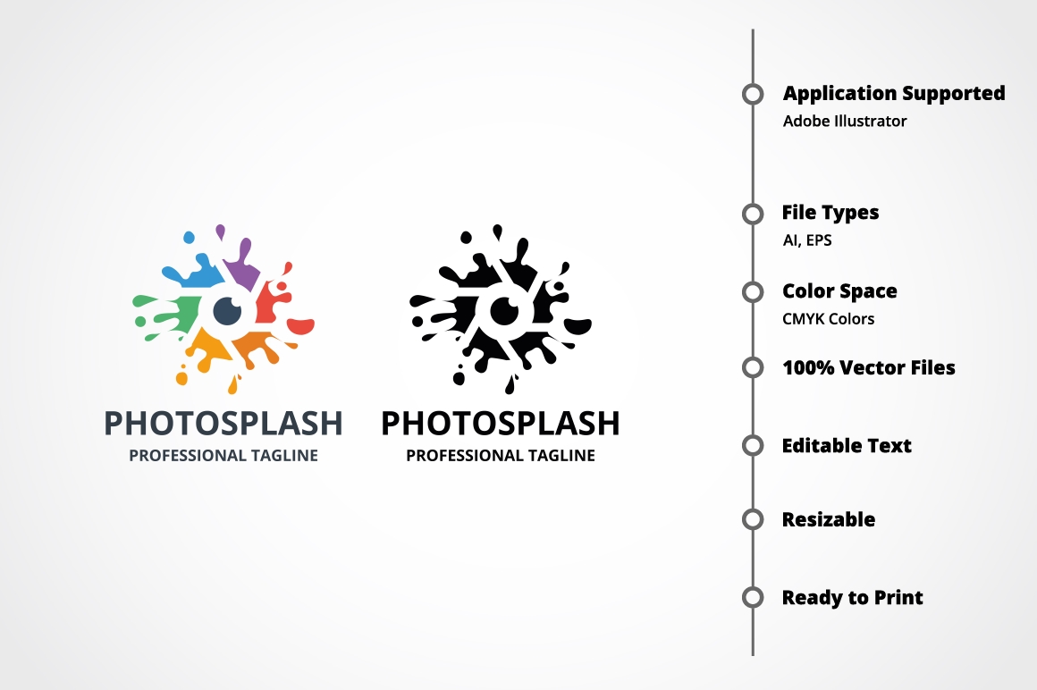 Photo Splash Logo Template