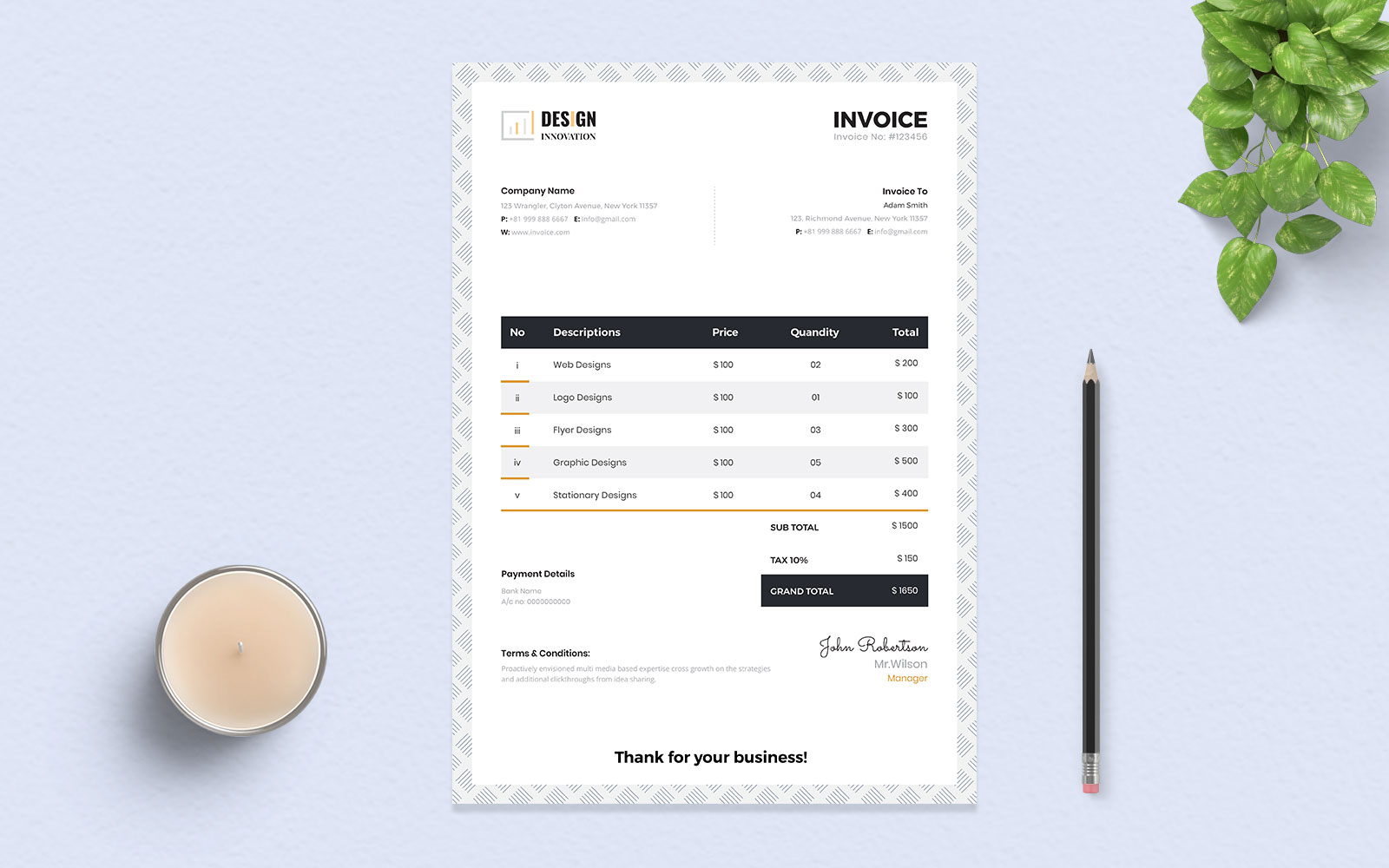 Invoice - Corporate Identity Template