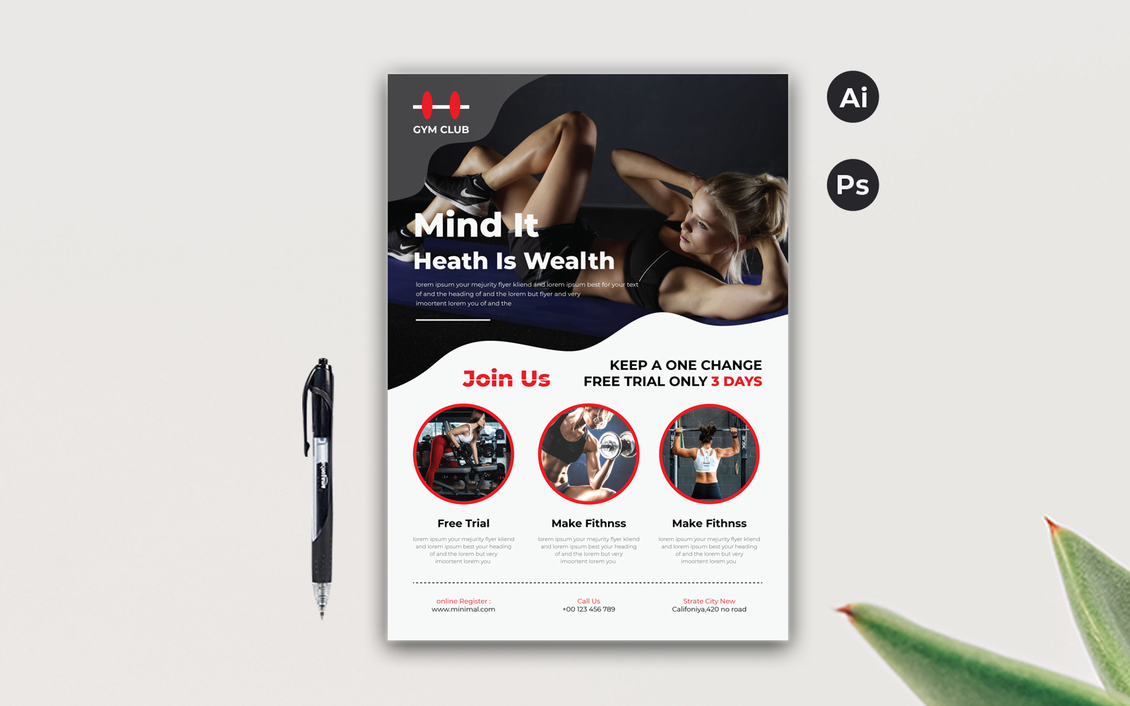 Gym Flyer - Corporate Identity Template