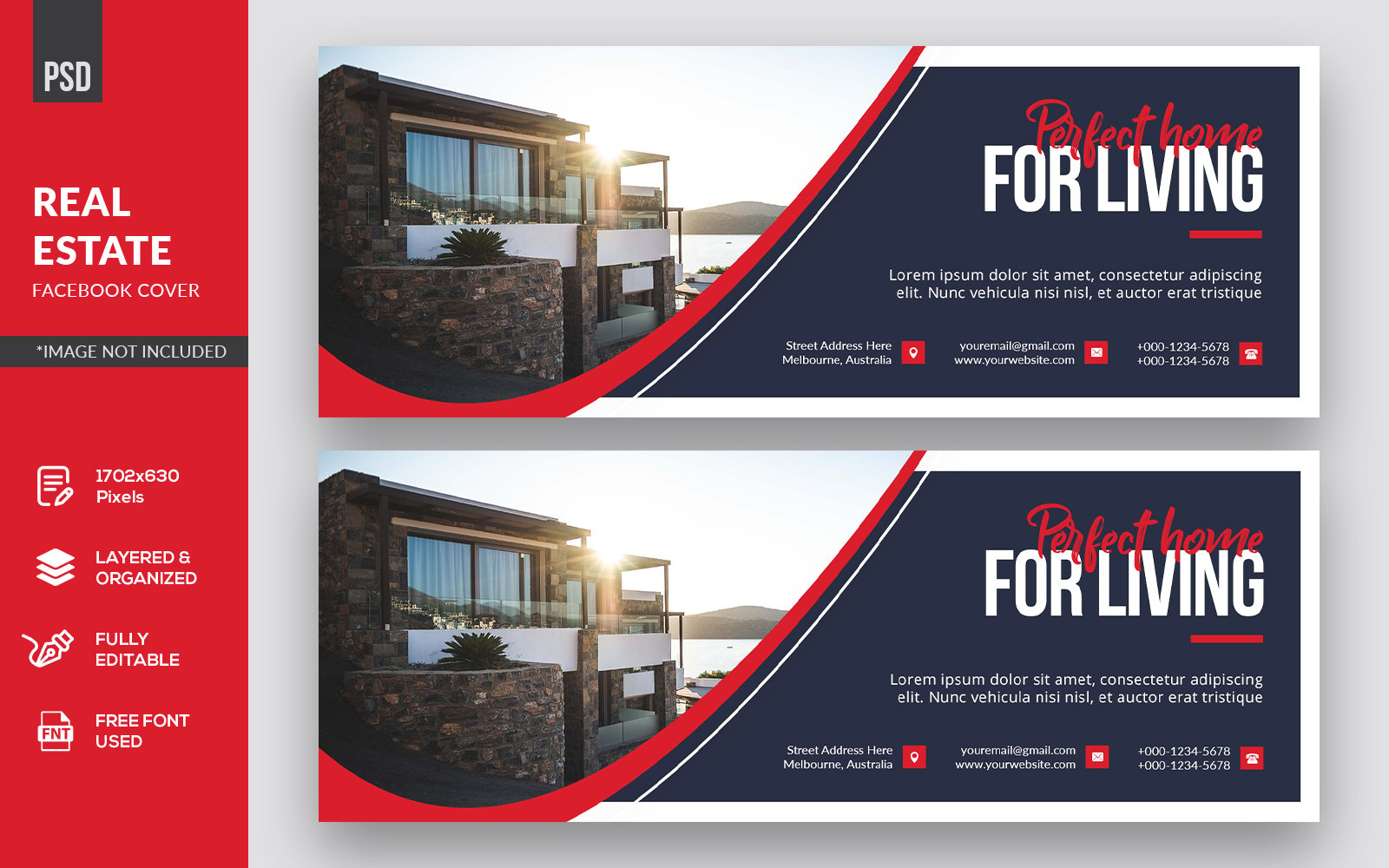 Creative Real Estate Facebook Cover Social Media Template