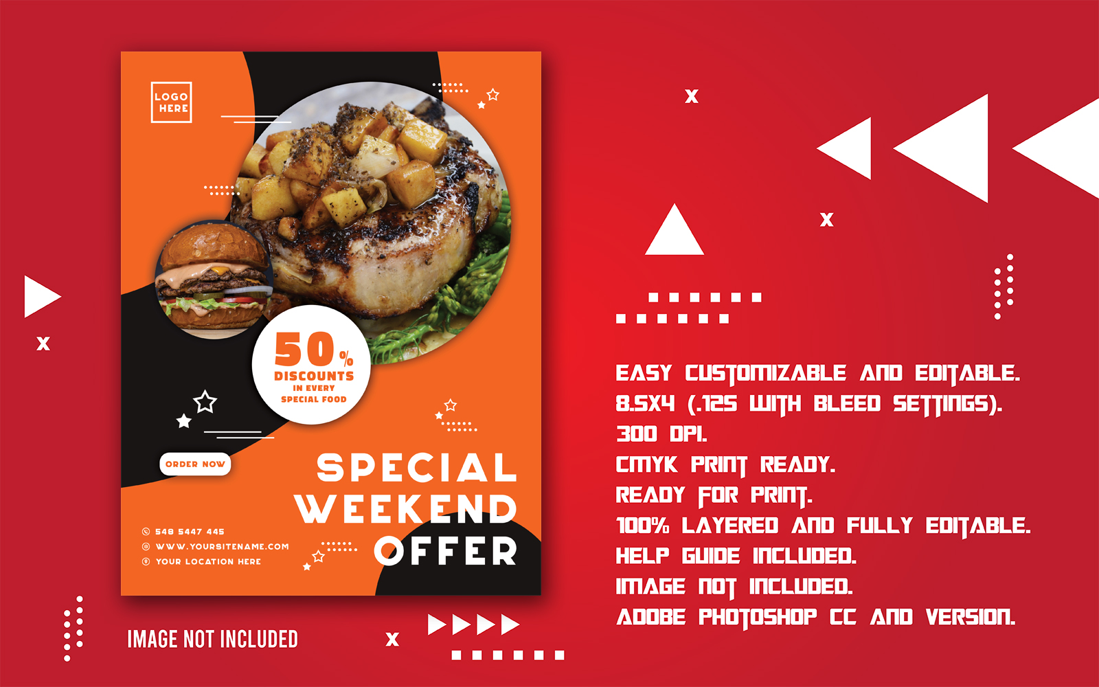 Special Weekend Promotional Food Sale Flyer Corporate