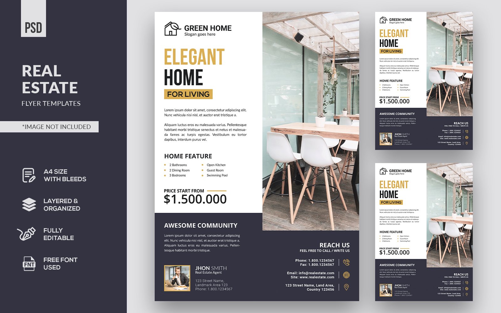 Minimalist Real Estate Flyers - Corporate Identity Template