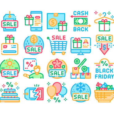 Reduction Sale Icon Sets 157811