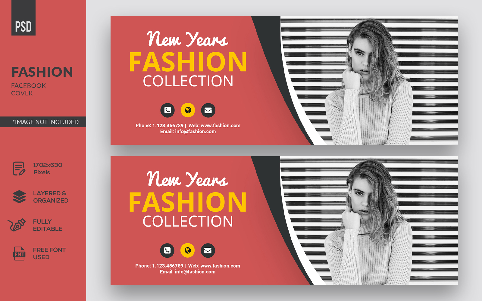 Modern New Year Design Fashion Facebook Cover Social Media Template