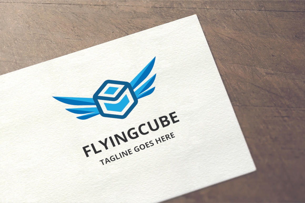 Flying Cube Logo Template
