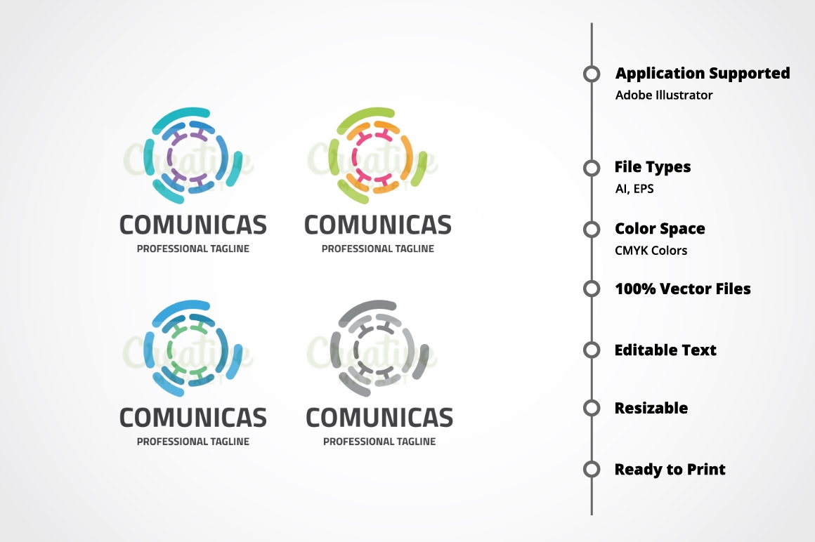 Letter C - Communication Network Logo Template