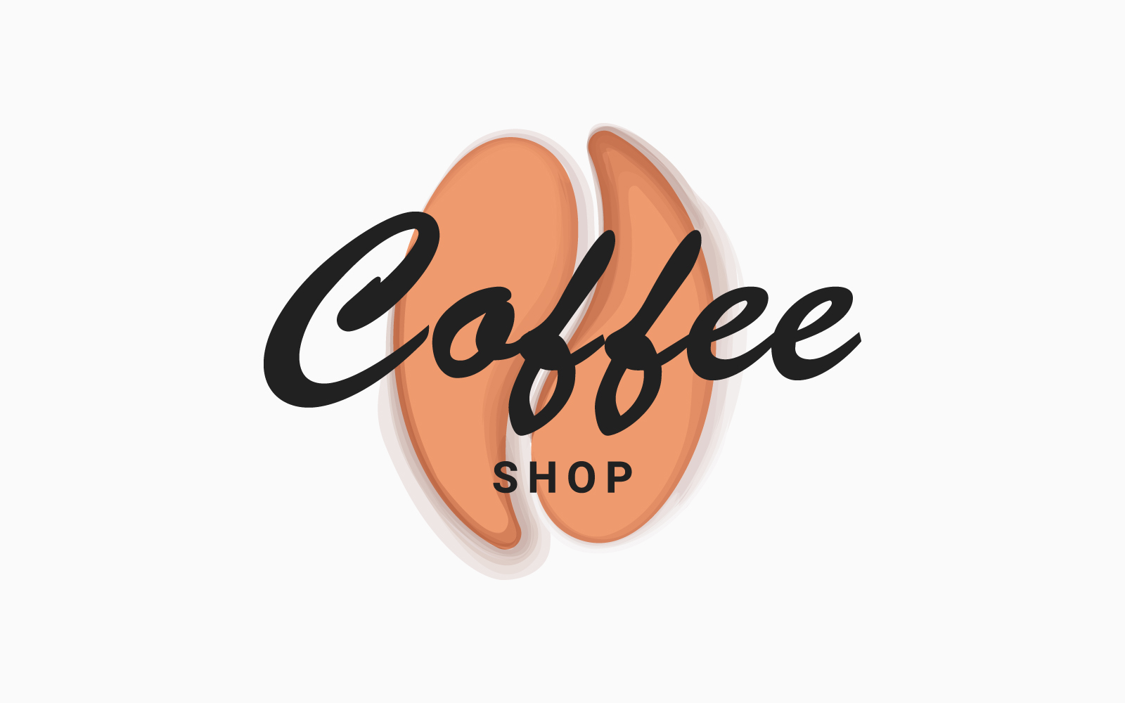 Coffee Bean on White Background. Logo Template
