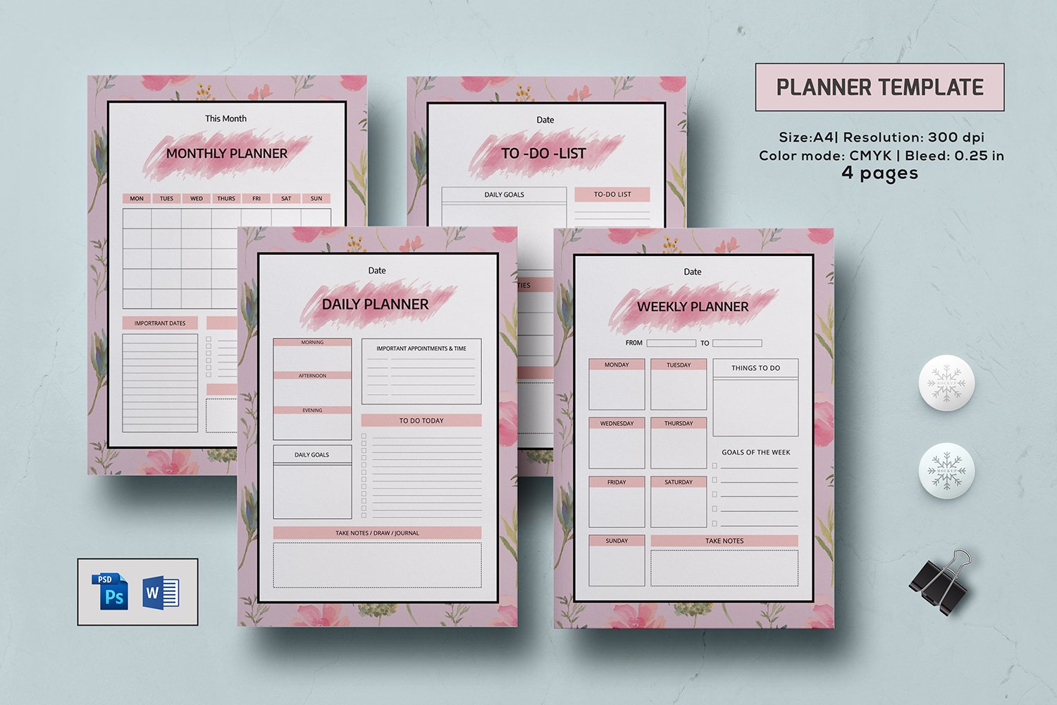 Printable Daily, Monthly Planner