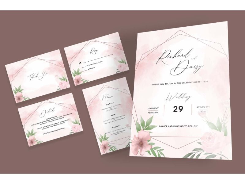 Wedding Invitation 12 Light Pink - Corporate Identity Template