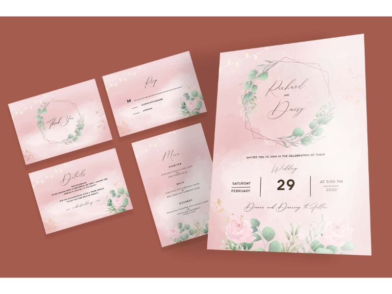 Wedding Invitation 13 Pink Theme - Corporate Identity Template