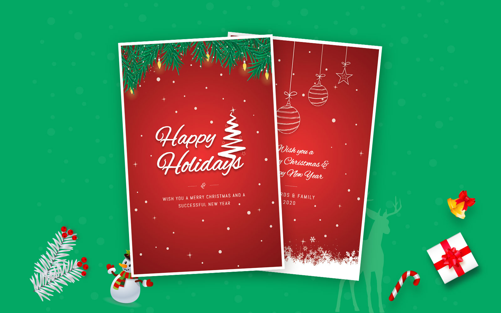 Happy Holidays Greeting Card - Corporate Identity Template