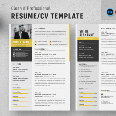 Page Resume Resume Templates 158350