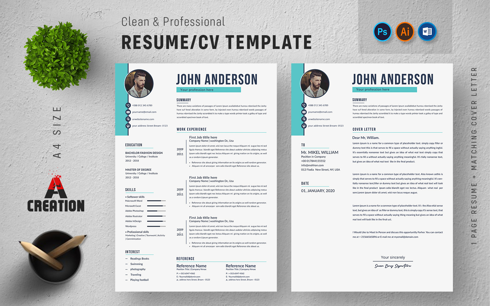 Clean & Professional Editable Resume Template