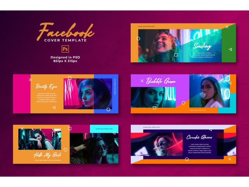 Bright and Vibrant Facebook Cover Template