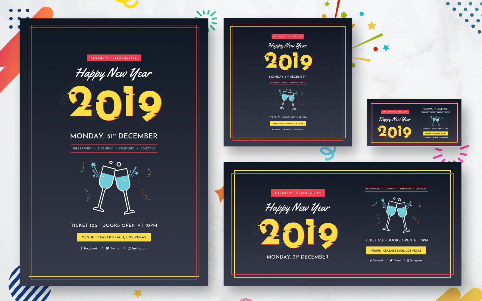 New Year Pack Social Media Template