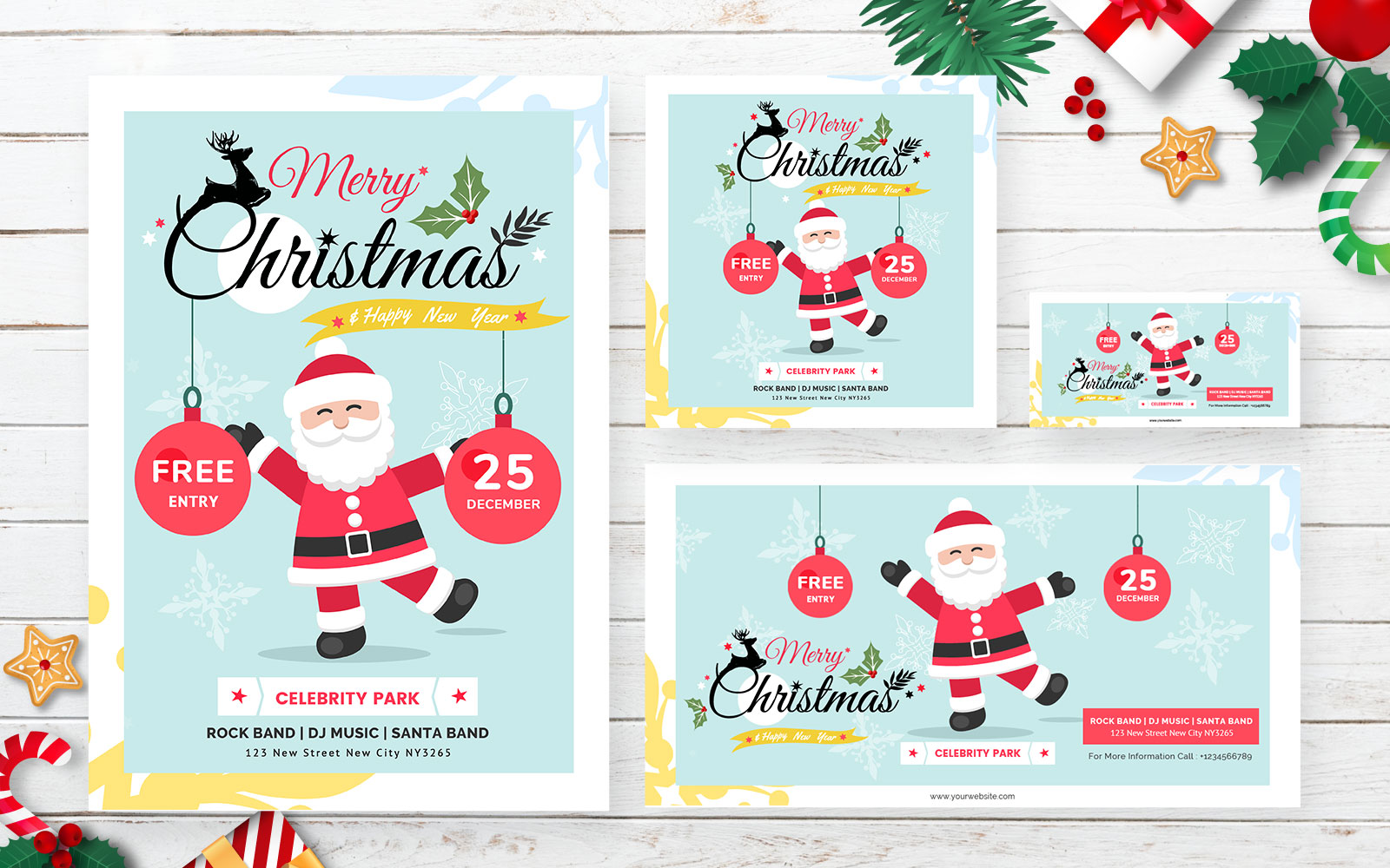 Christmas Pack with Flyer Social Media Template