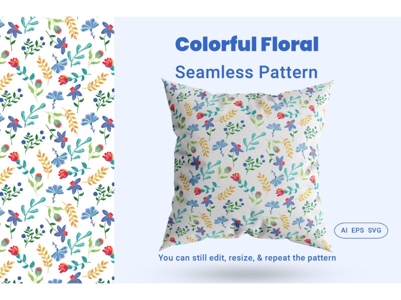 Seamless Pattern Colorful Floral 2 Background