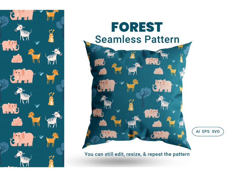 Seamless Pattern Forest Background