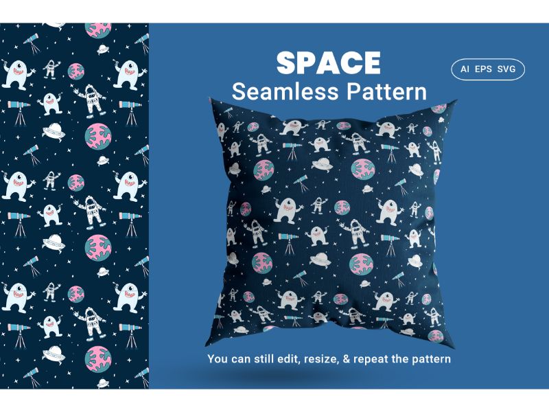Seamless Pattern Space Background