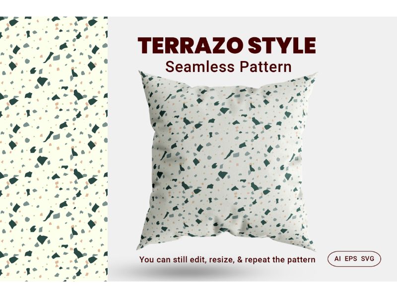 Seamless Pattern Terrazo Style Background