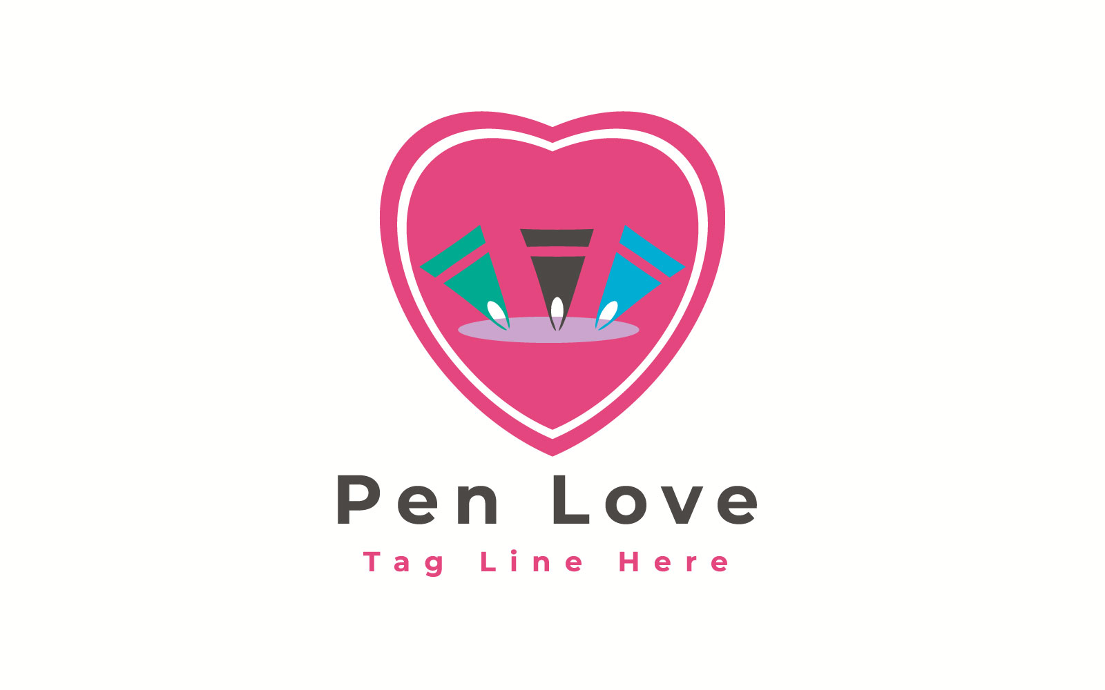 Pen Love Logo Template
