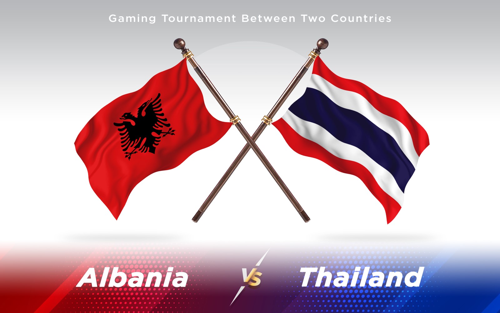 Albania versus Thailand  Two Countries Flags - Illustration