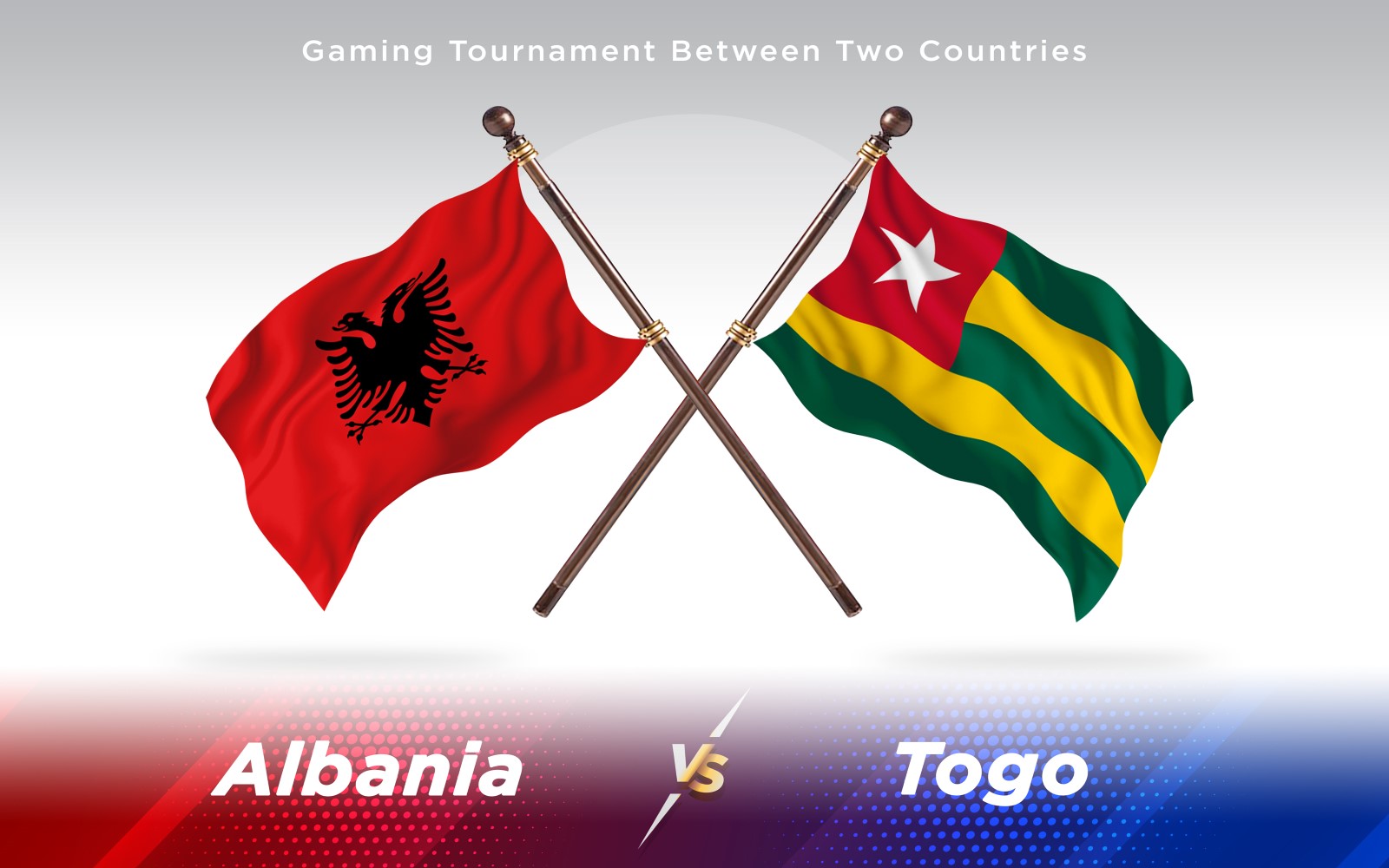 Albania versus Togo Two Countries Flags - Illustration