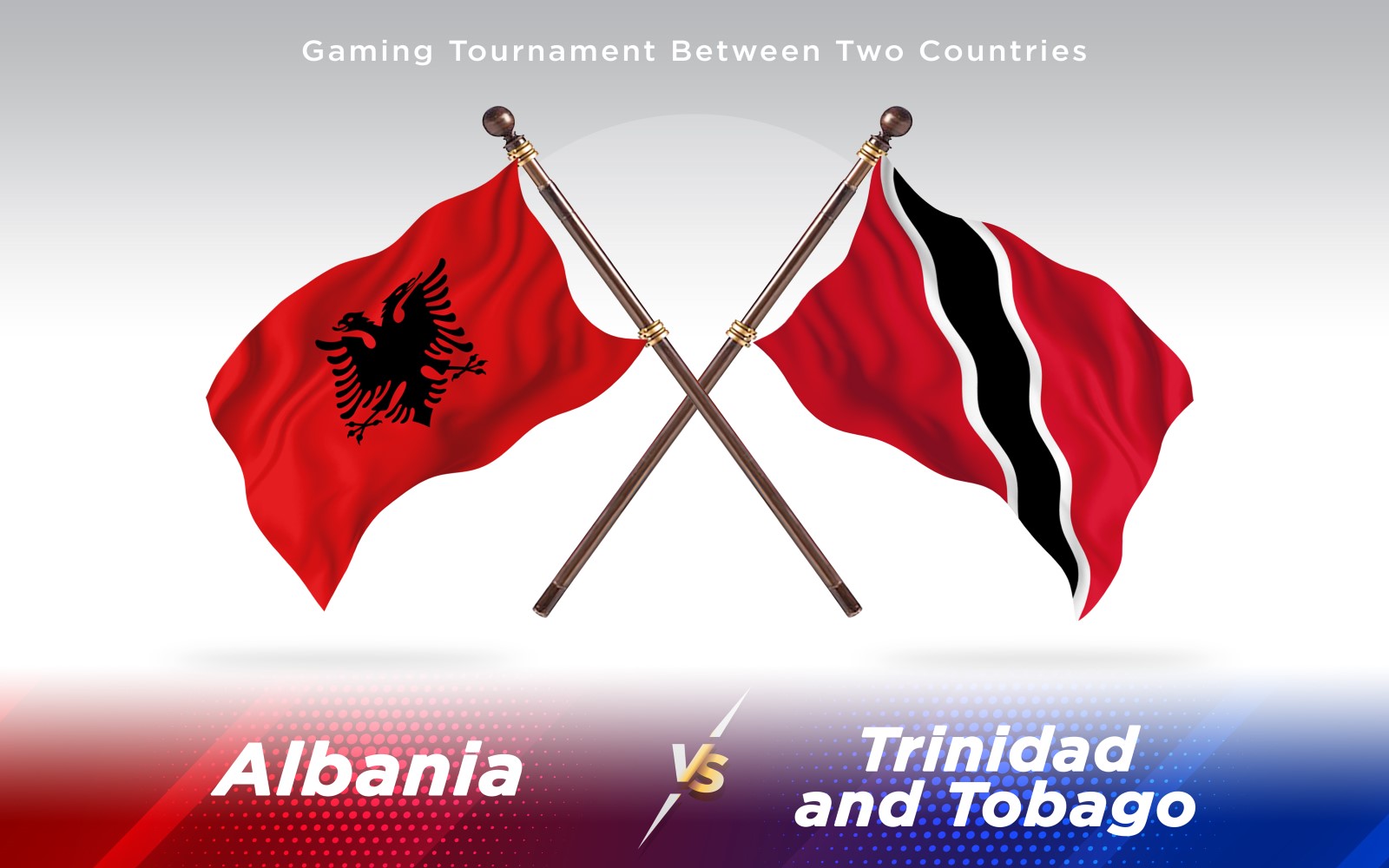 Albania versus Trinidad and Tobago Two Countries Flags - Illustration