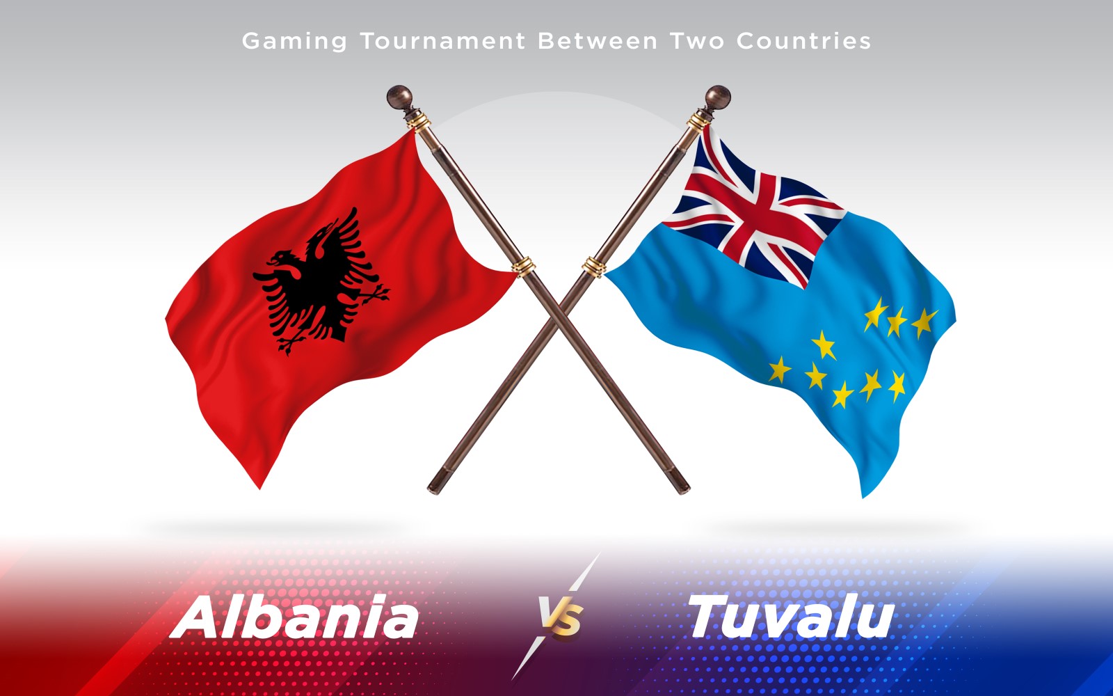 Albania versus Tuvalu Two Countries Flags - Illustration