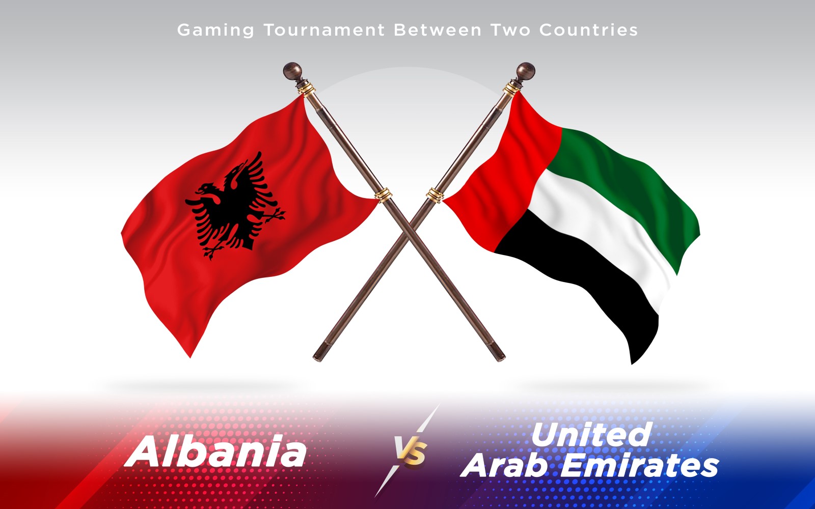 Albania versus United Arab Emirates Two Countries Flags - Illustration