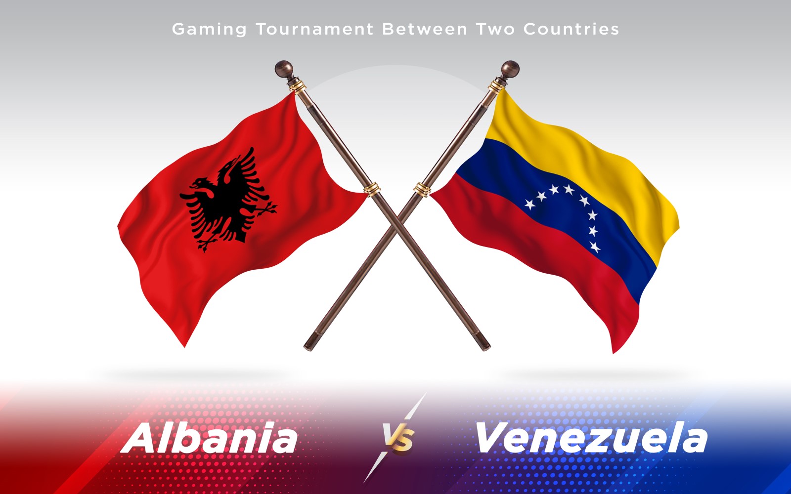 Albania versus Venezuela Two Countries Flags - Illustration