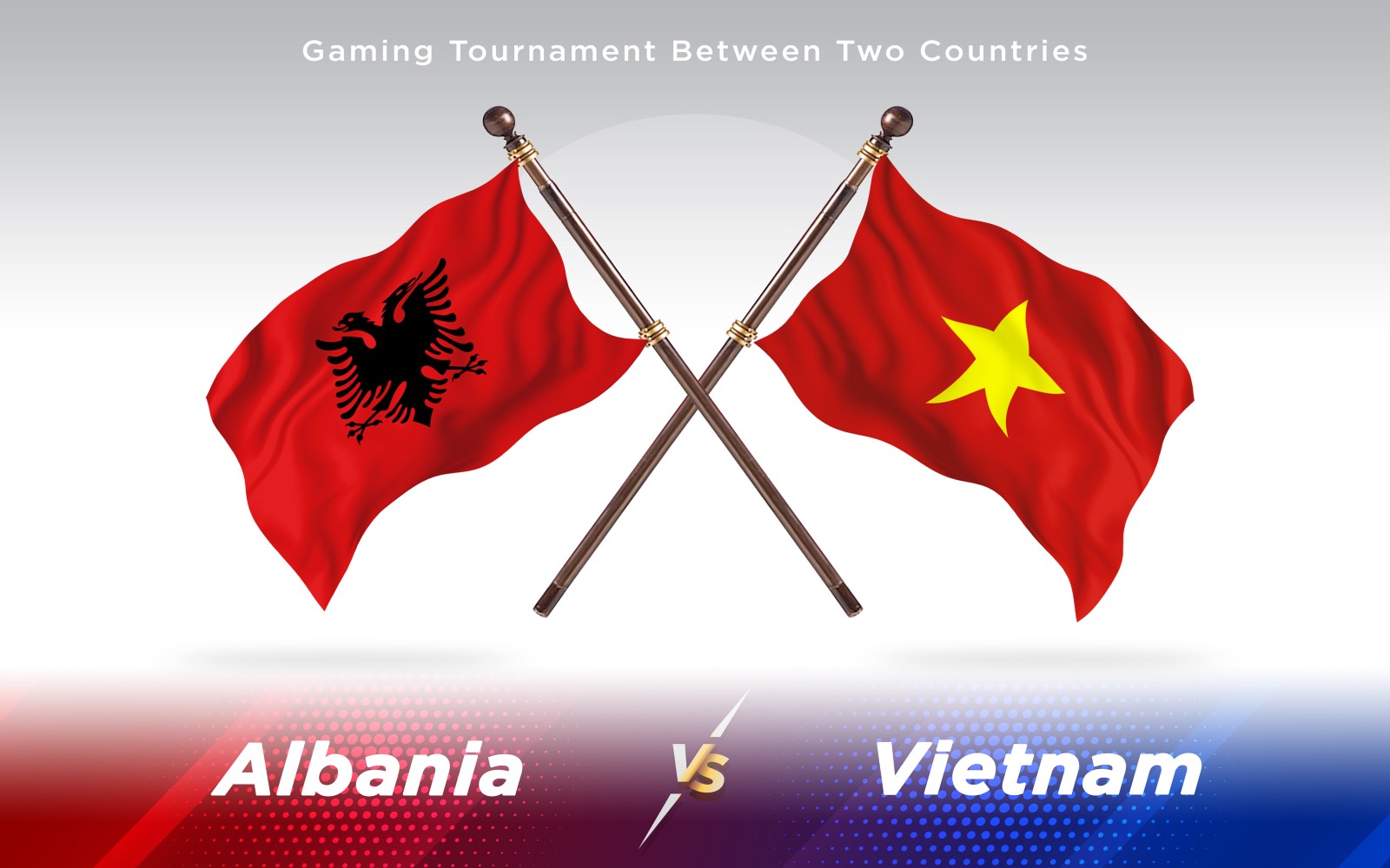 Albania versus Vietnam Two Countries Flags - Illustration