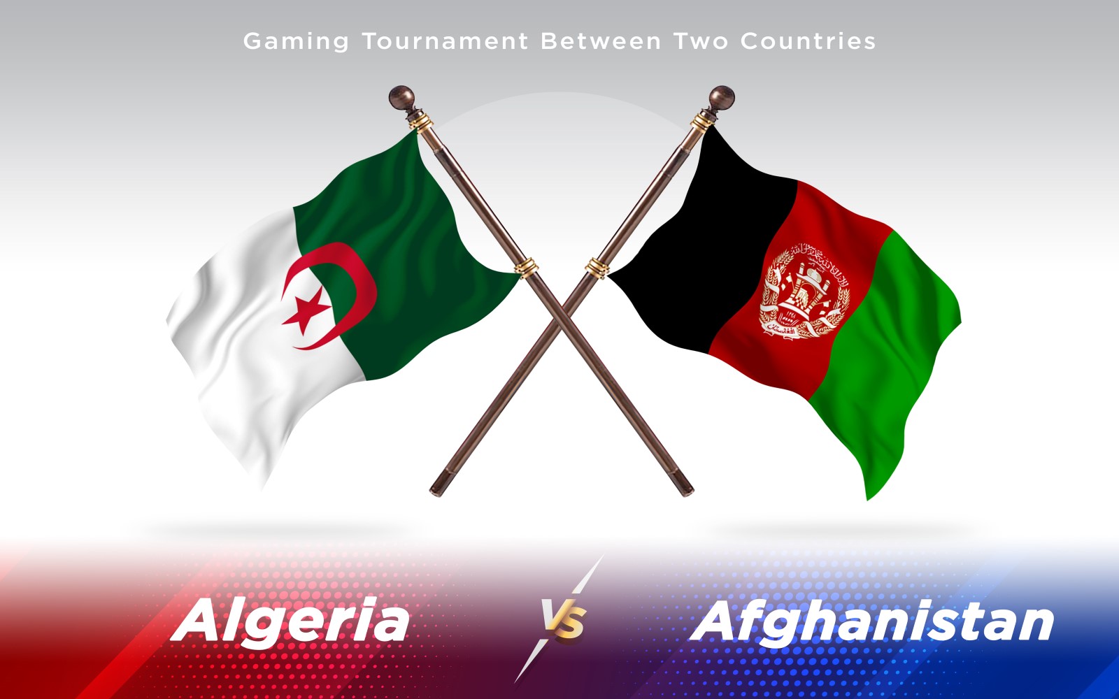 Algeria versus Afghanistan Two Countries Flags - Illustration