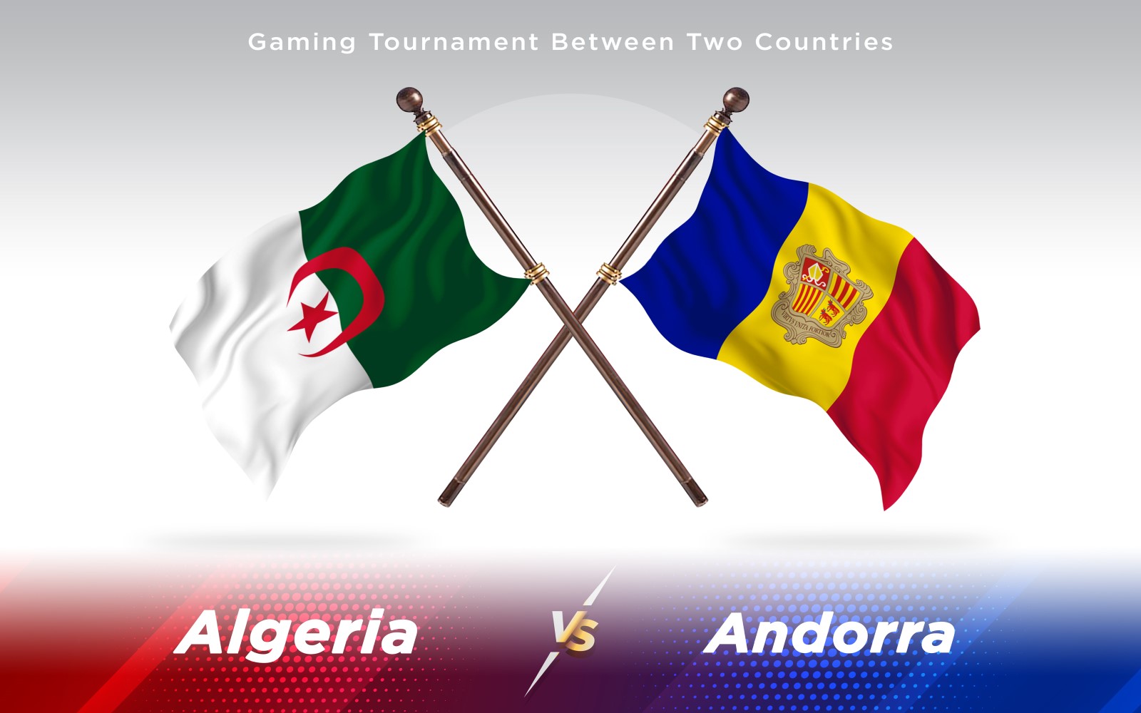 Algeria versus Andorra Two Countries Flags - Illustration